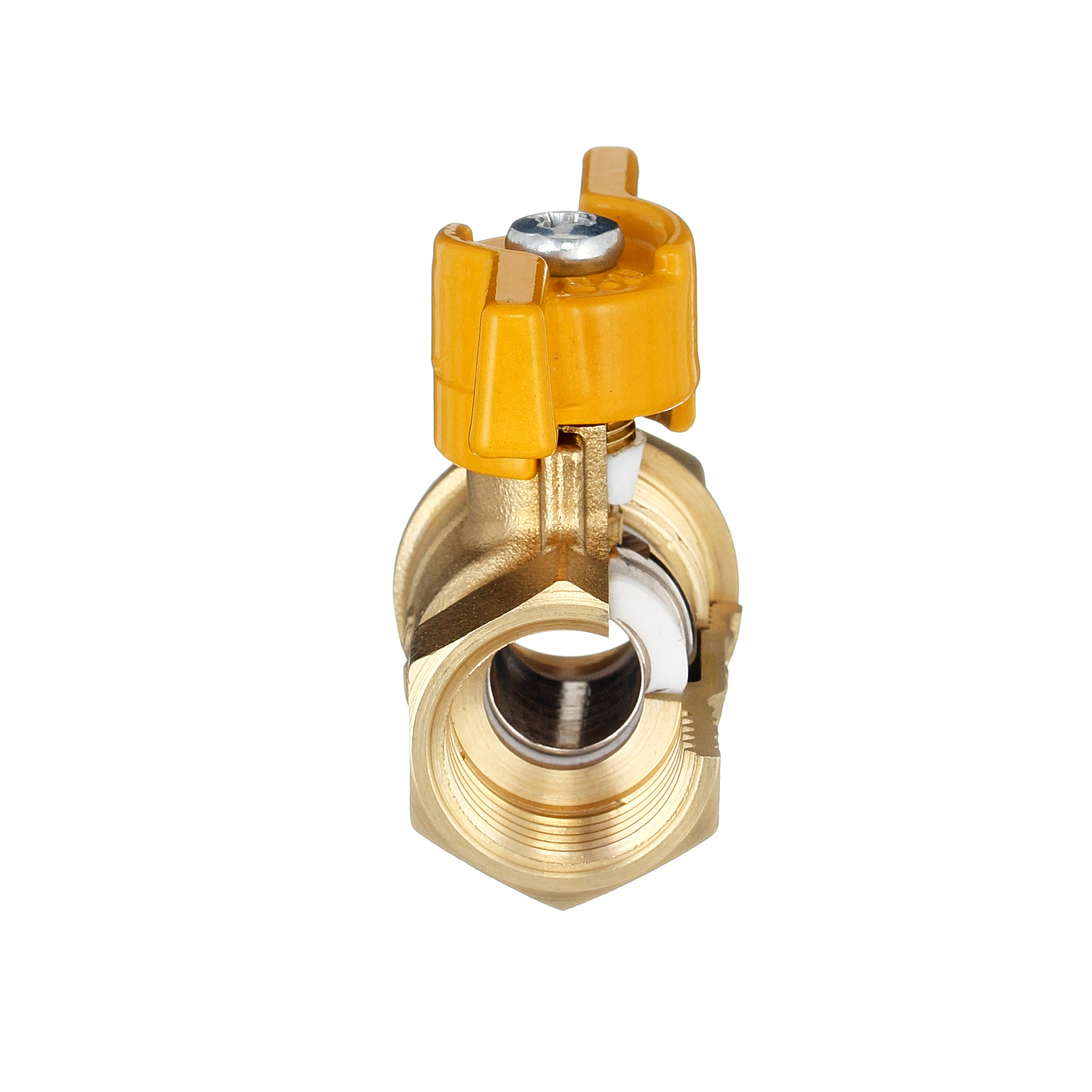 Кран шаровый латунныйБАЗ  11б27п газ ВР/ВР Ду 20 (3/4") Ру 40 бабочка 