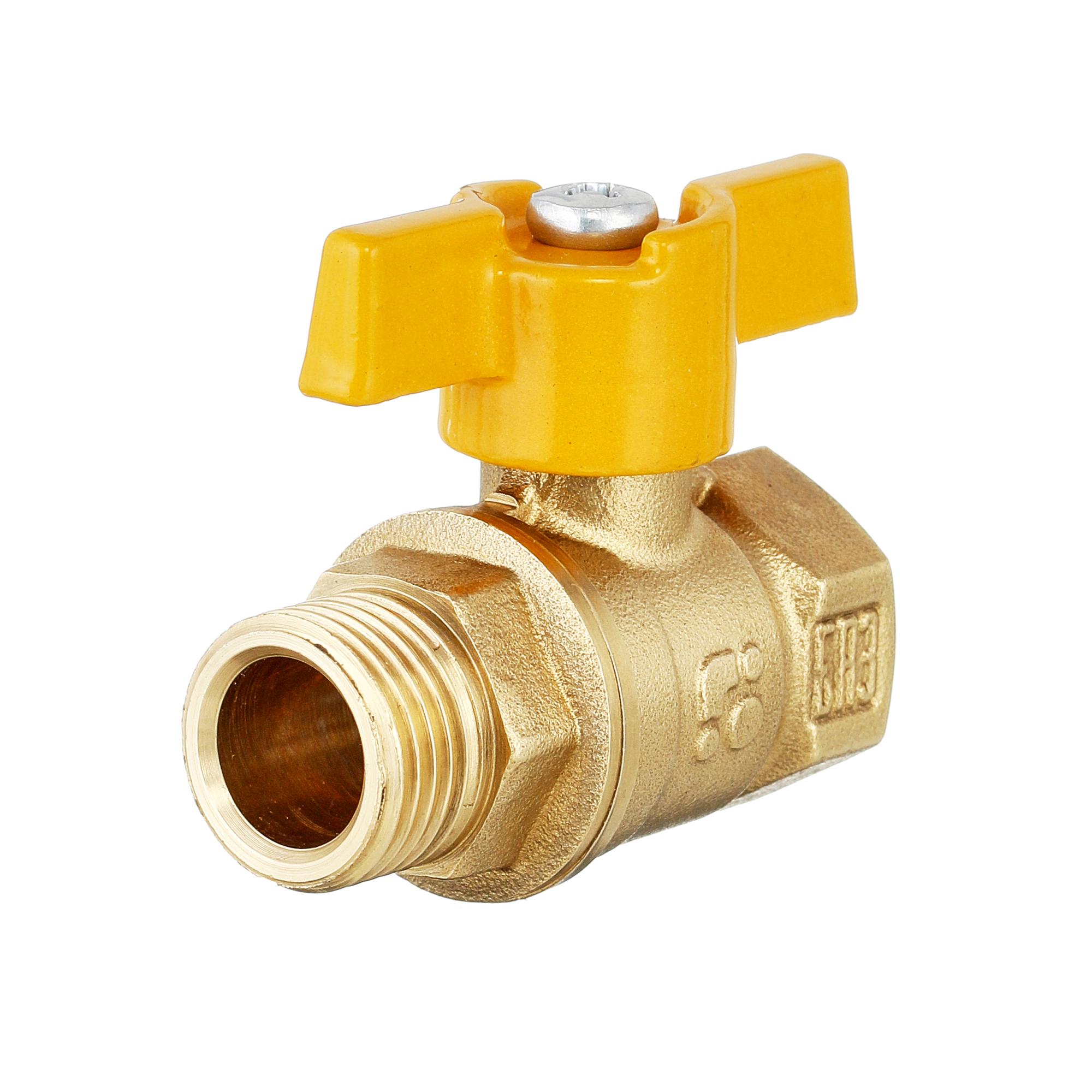 Кран шаровый латунныйБАЗ  11б27п газ ВР/НР Ду 20 (3/4") Ру 40 бабочка 