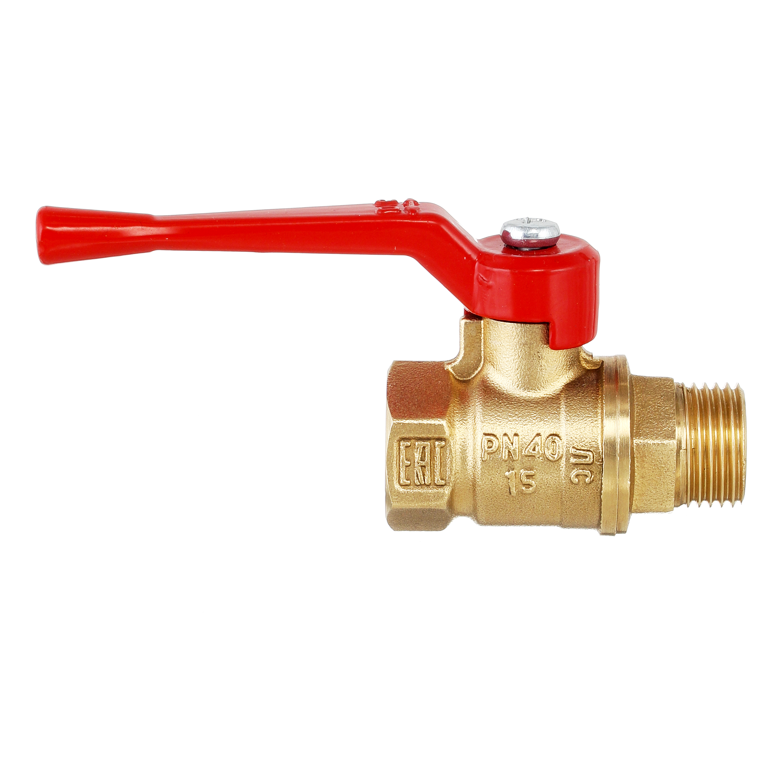 Кран шаровый латунныйБАЗ  11б27п1 вода ВР/НР Ду 15 (1/2") Ру 40 рычаг 